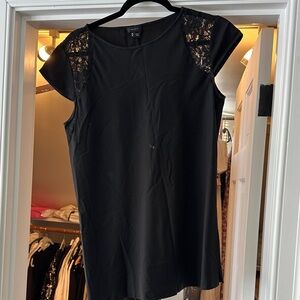 Theory Black Velvet Trim Top
